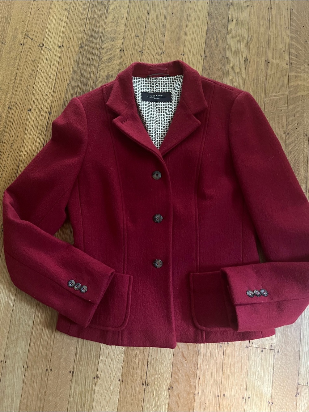 MaxMara Crimson Wool Blazer
